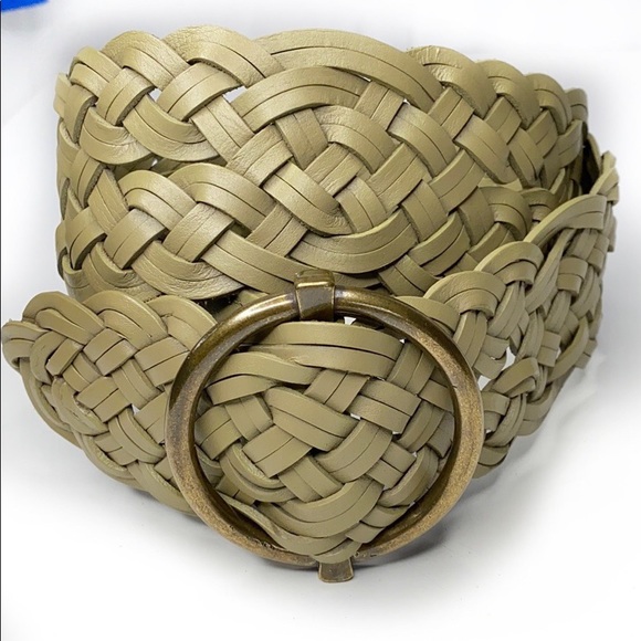 Talbots Woven Braided Leather Wide Belt M - Picture 2 of 10